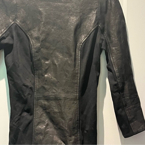 DVF Genuine Leather Bodycon Scoop Back Midi Dress - Picture 8 of 14